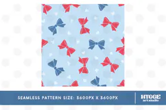 American 4th of July Patriotic Coquette Bow Seamless Pattern Product Image 2