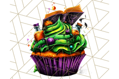 Halloween Cupcake PNG Clipart with Witch Hats and Ghosts Product Image 3