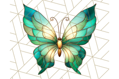 Stained Glass Butterfly PNG Colorful Clipart for Sublimation Product Image 3