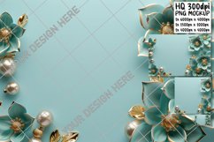 Luxurious Bloom and Pearl Oasis: Digital Background Product Image 1