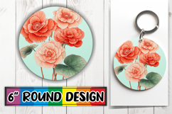 Stylish Round Design for Coasters , Beauty Flower Product Image 1