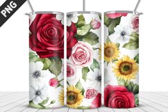 Valentine&#039;s Day Flowers Tumbler Wrap | Sublimation Design Product Image 1