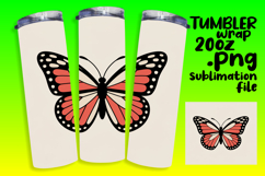 20oz Tumbler Template for Gifts , Butterfly Product Image 1