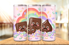 Valentine’s Day Kawaii Chocolate Tumbler Wrap PNG Big Bundle Product Image 7