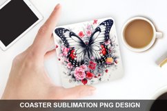 4Th Of July Butterfly - Coaster Sublimation Design Product Image 1