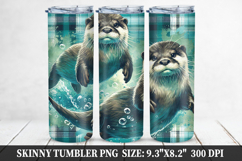 Otter Skinny Tumbler 20oz Wrap Design, Animal Tumbler Wrap Product Image 1