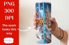 Christmas 3D tumbler wrap for sublimation, Cute Snowman PNG Product Image 2