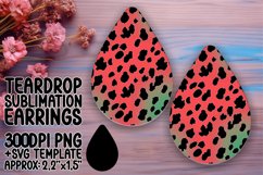 Leopard Gradient Pattern Teardrop Earring Wrap PNG Product Image 1