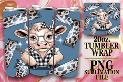 BLISSFUL DAYS 20oz TUMBLER WRAP, Cute Cow Product Image 1
