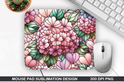 Flower Mouse Pad Sublimation, Spring Flower Mouse Pad PNG Product Image 1