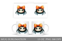 Cute Spider Mug Design. Halloween Mug Sublimation Product Image 1