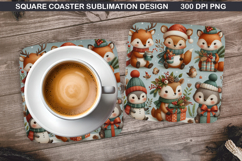 Christmas Coaster Sublimation, Christmas Coaster PNG Design Product Image 1