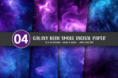 Galaxy Neon Smoke Digital Paper Product Image 1
