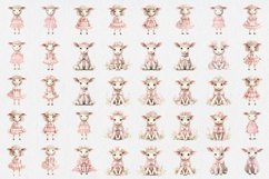 Watercolor baby pink Whimsical Floral Lambs Clipart Product Image 2