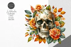 Halloween clipart, Skull clipart, Autumn clipart Product Image 1