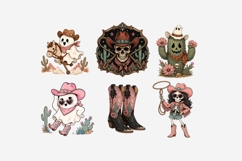 Western Gothic Cowboy Halloween Clipart | Spooky Western PNG Product Image 10