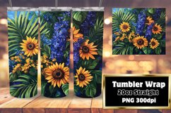 Creative Sublimation Tumbler Wrap with Oil Flowers Product Image 1