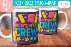 Kindergarten crew mug Wrap PNG, kindergarten teacher mug png Product Image 2