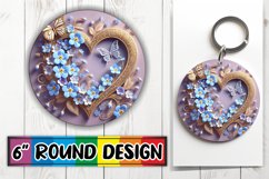 Bright Round Ornaments Sublimation, 3D Heart Product Image 1