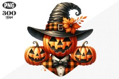 Halloween Pumpkin Sublimation - Clipart PNG Design Product Image 1
