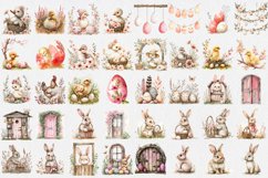 Watercolor Pink and Beige Easter Clipart Bundle Product Image 6