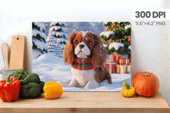 Winter Dog Christmas Wonderland Cutting Board PNG Sublimatio Product Image 1