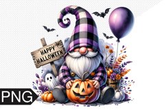 Halloween Gnome Sublimation, Gnome Clipart PNG Product Image 1