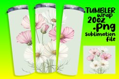 Watercolor Floral Design for 20oz Tumbler Sublimation Product Image 1