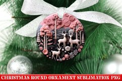 Christmas Round Ornament PNG | Santa | Sublimation | PNG Product Image 1