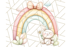 Pastel Plushie Rainbow Clipart PNG, Nursery Baby Animals Png Product Image 3