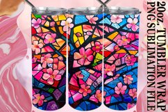 20oz Tumbler Stained Glass Tree Colorful Wrap Sublimation Product Image 1