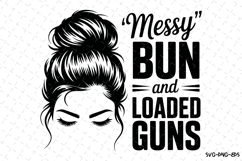 Messy Bun and Loades Guns svg | Svg Cut Files Product Image 1
