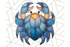Stained Glass Sea Creatures PNG Clipart, Ocean Fantasy Product Image 3