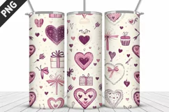 Valentines Love Skinny Tumbler PNG Wrap| Valentines Tumbler Product Image 4