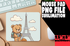 Unique Mouse Mat Sublimation Style, Cute Bear Product Image 1