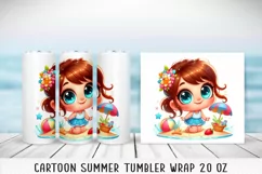 Summer cartoon Tumbler Wrap|PNG, 20 oz. Product Image 5