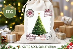 Cartoon Christmas Tree Santa Sack Print, Christmas PNG Product Image 1
