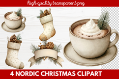 4 Nordic Christmas Clipart | Scandinavian Holiday PNG Product Image 1