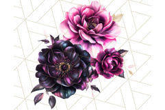 Gothic Floral PNG, Dark Aesthetic Flowers Clipart Print Product Image 3