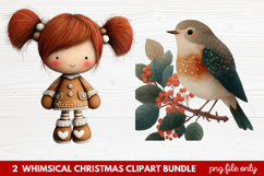 Whimsical Christmas Clipart | Cute Festive Holiday PNG Product Image 1