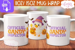 Official candy inspector mug wrap PNG, Cute Halloween goose Product Image 1