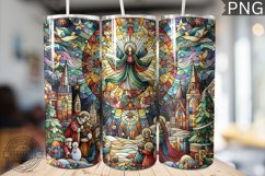 Watercolor Christmas Tumbler Wrap - High Quality 300 Dpi Product Image 1