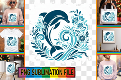 Vibrant TOTE BAG Magic PNG, Flower Animals Product Image 1