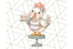 Cottagecore Kitchen Chicken Clipart PNG, Fairytale Style Product Image 3