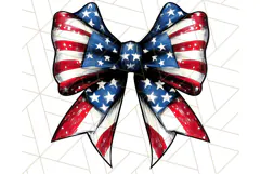 Coquette 4th of July Png, Patriotic Hearts and Bows Clipart Product Image 3