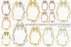 Summer Lemon Coquette Frames Clipart Product Image 1
