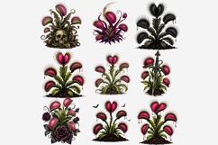 Gothic Venus Flytrap Clipart PNG, Dark Botanical Carnivorous Product Image 6