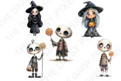 Whimsical Gothic Halloween Clipart - Creepy Cute Watercolor Product Image 2