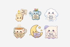 Mental Health Self Care Clipart PNG | Kawaii Affirmation Product Image 3