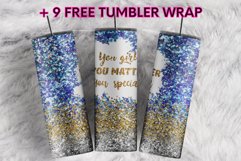 You Matter Navy Blue Gold Silver Glitter 20oz tumbler design Product Image 1